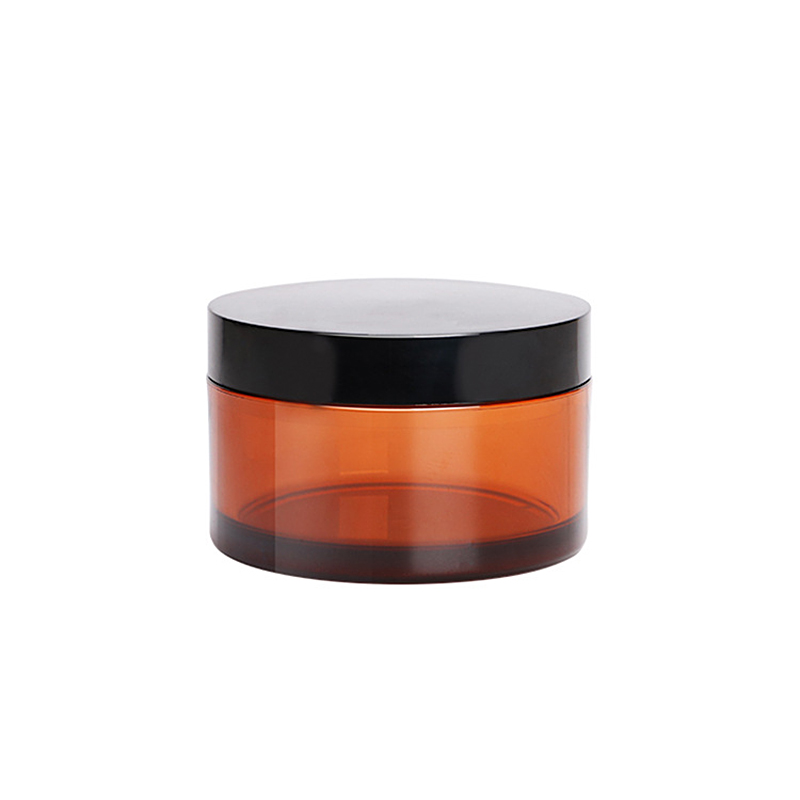 Plastic PET Face Skin Care Container 120g Amber Cylinder Cosmetic Cream Jar