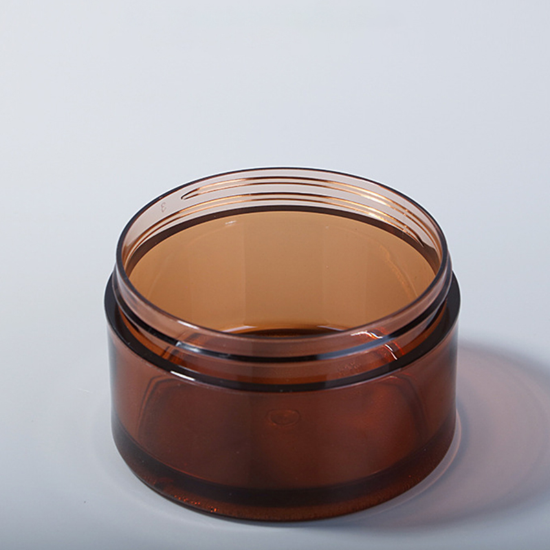 Plastic PET Face Skin Care Container 120g Amber Cylinder Cosmetic Cream Jar