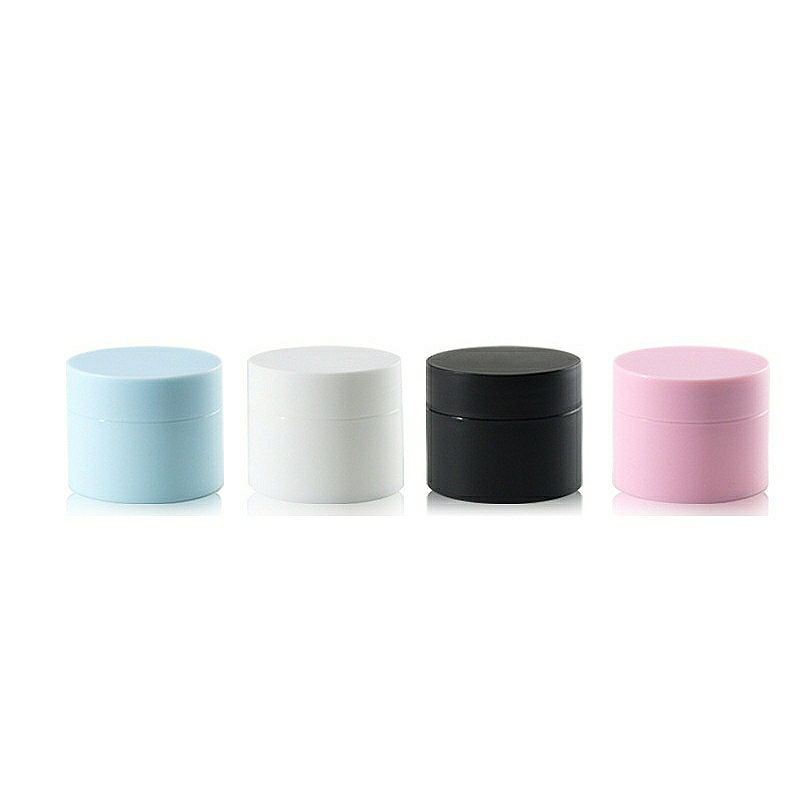 Plastic PP Cosmetics Packaging 5g 15g 20g 30g 50g Double Cream Jar Frosted Pink Blue Black White Color