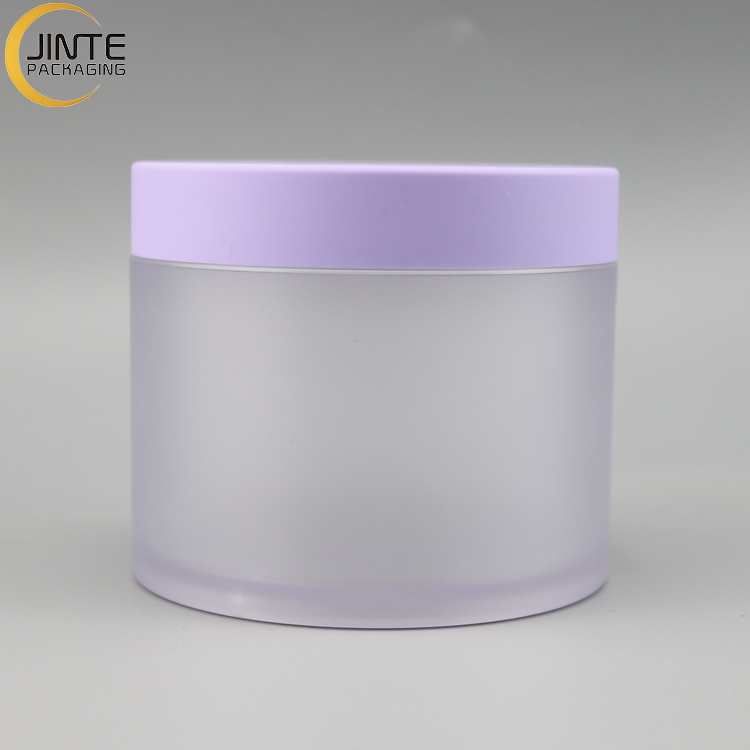 Plastic Packaging Purple PETG Jar 200ml Cosmetic Container Body Scrub Jars