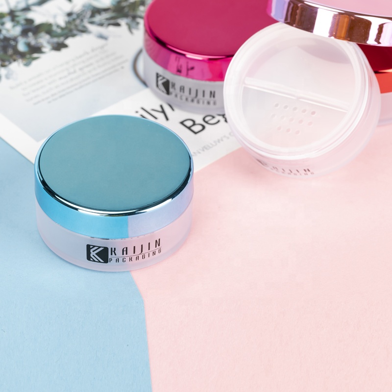 Plastic Powder Box 10g 20g Empty Loose Powder Pot With Puff,30g Cosmetic Travel Makeup Jar Sifter Container