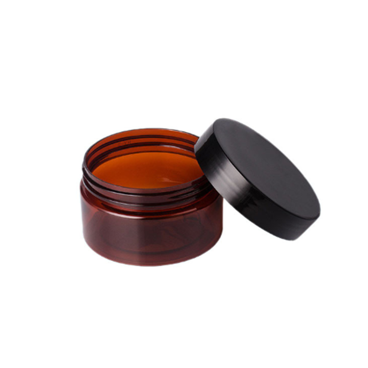 Plastic Skincare Cream Jar 80G Pet Amber Cosmetic Plastic Jar