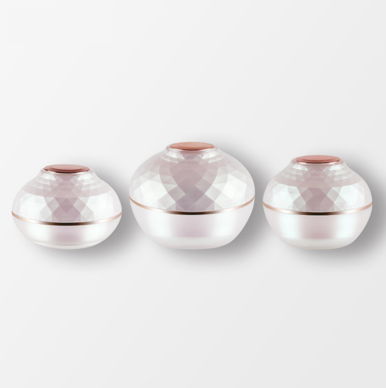 Plastic acrylic container cosmetic packaging shiny facial hair cream 30g 50g luxury round jars