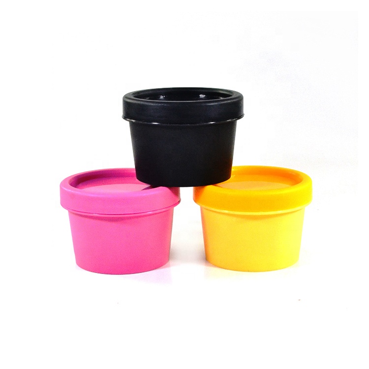Plastic bowl shape single wall PP empty jar pink, yellow, black matt 100ml,150ml