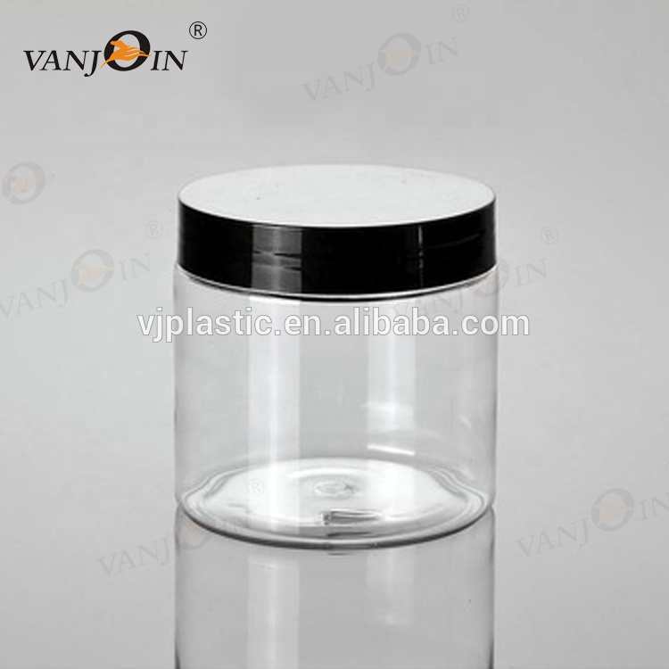 Plastic cap material metal lid and skin care cream use plastic cream jar