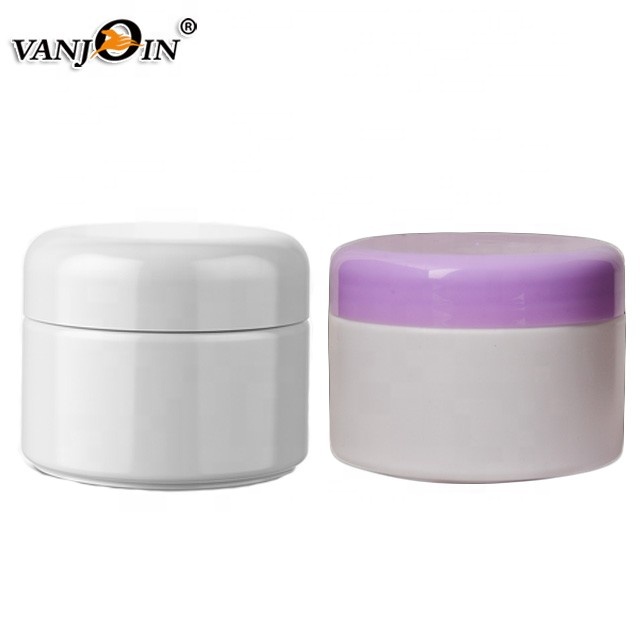 Plastic cap material metal lid and skin care cream use plastic cream jar