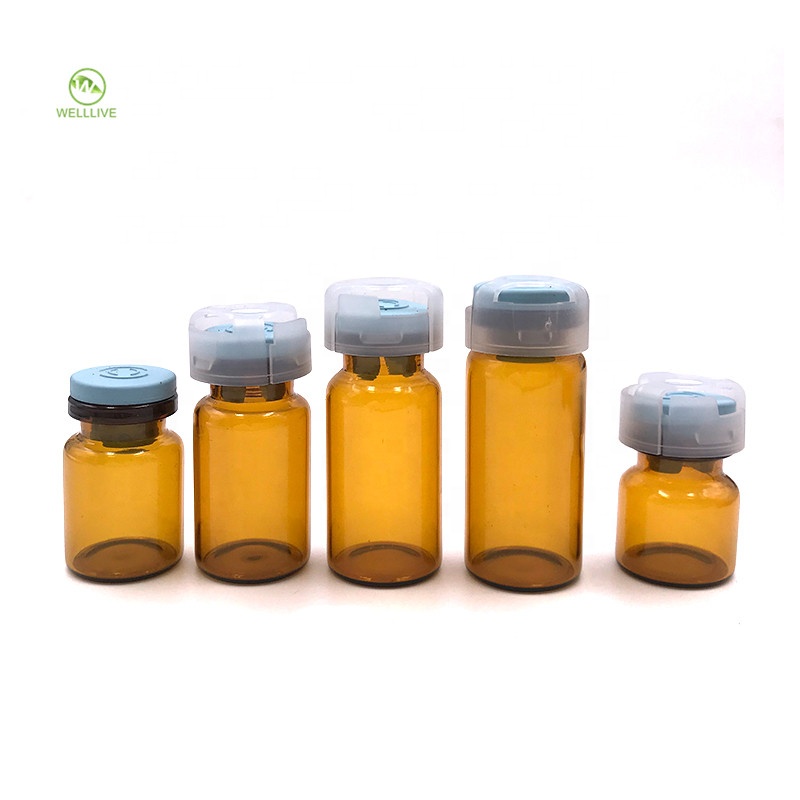 Plastic cap silicon rubber case 2ml 3ml 4ml 5ml 6ml 7ml 8ml 10ml 15ml 20ml 30ml amber clear glass ampoule bottle