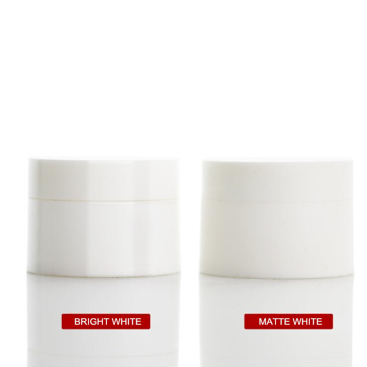 Plastic cosmetic container5g 10g 15g 20g 30g 50g wide mouth frosted white plastic jar with lid