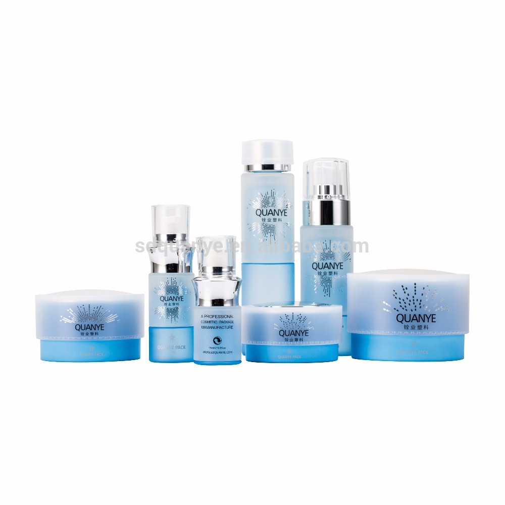 Plastic cosmetic jar/bottle set package Plastic cosmetic Jar