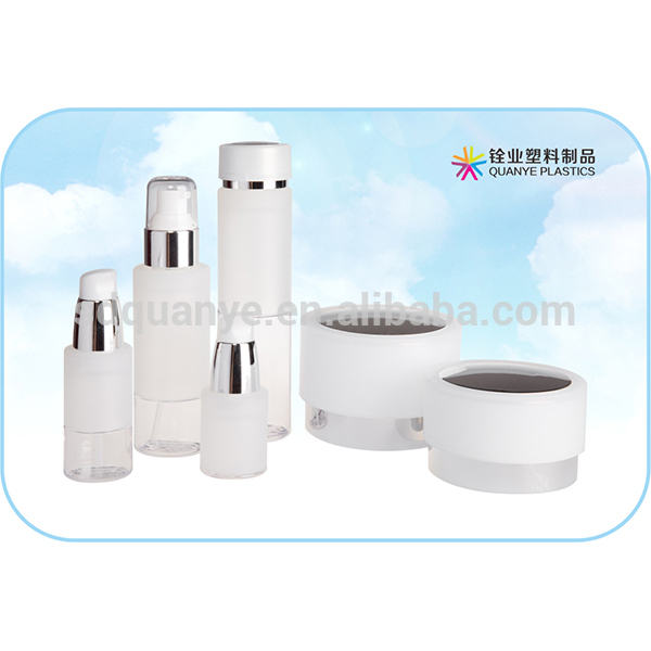 Plastic cosmetic jar/bottle set package Plastic cosmetic Jar