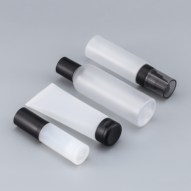 Plastic frosting bottle cosmetic skin care set packaging jar bottle container