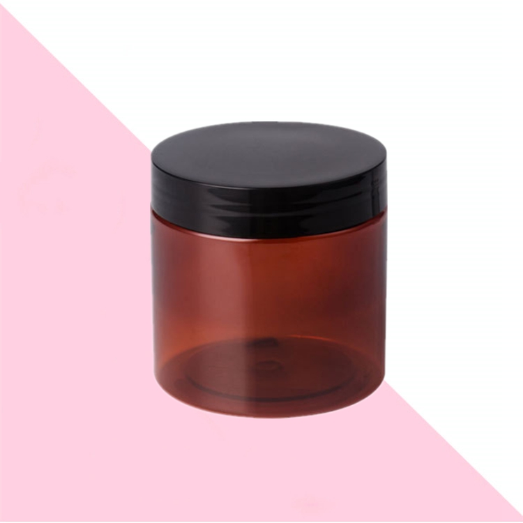 Plastic jar with small cream containers for hair products