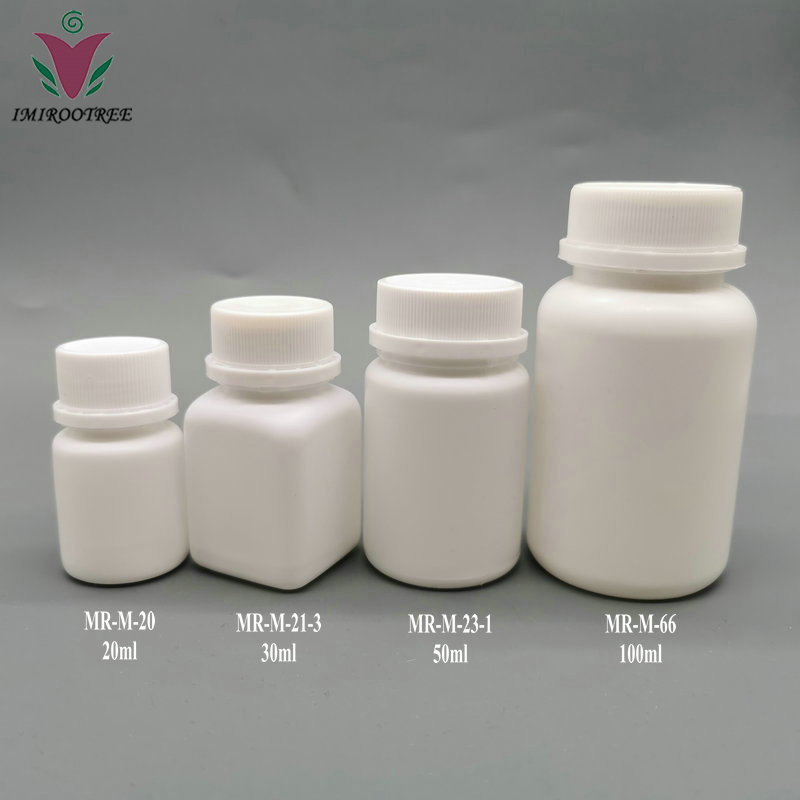 Plastic pill bottles 10ml-300ml, HDPE/PET pharmaceutical capsule pill bottle with seal, medicine vitamin bottles containers