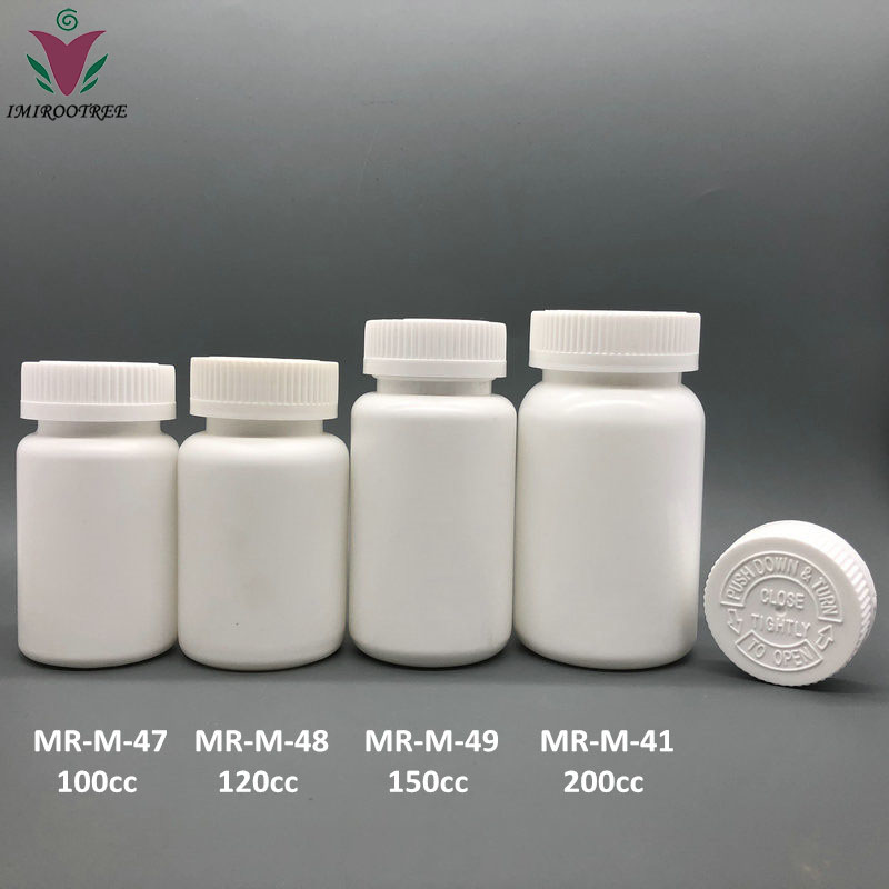 Plastic pill bottles 10ml-300ml, HDPE/PET pharmaceutical capsule pill bottle with seal, medicine vitamin bottles containers