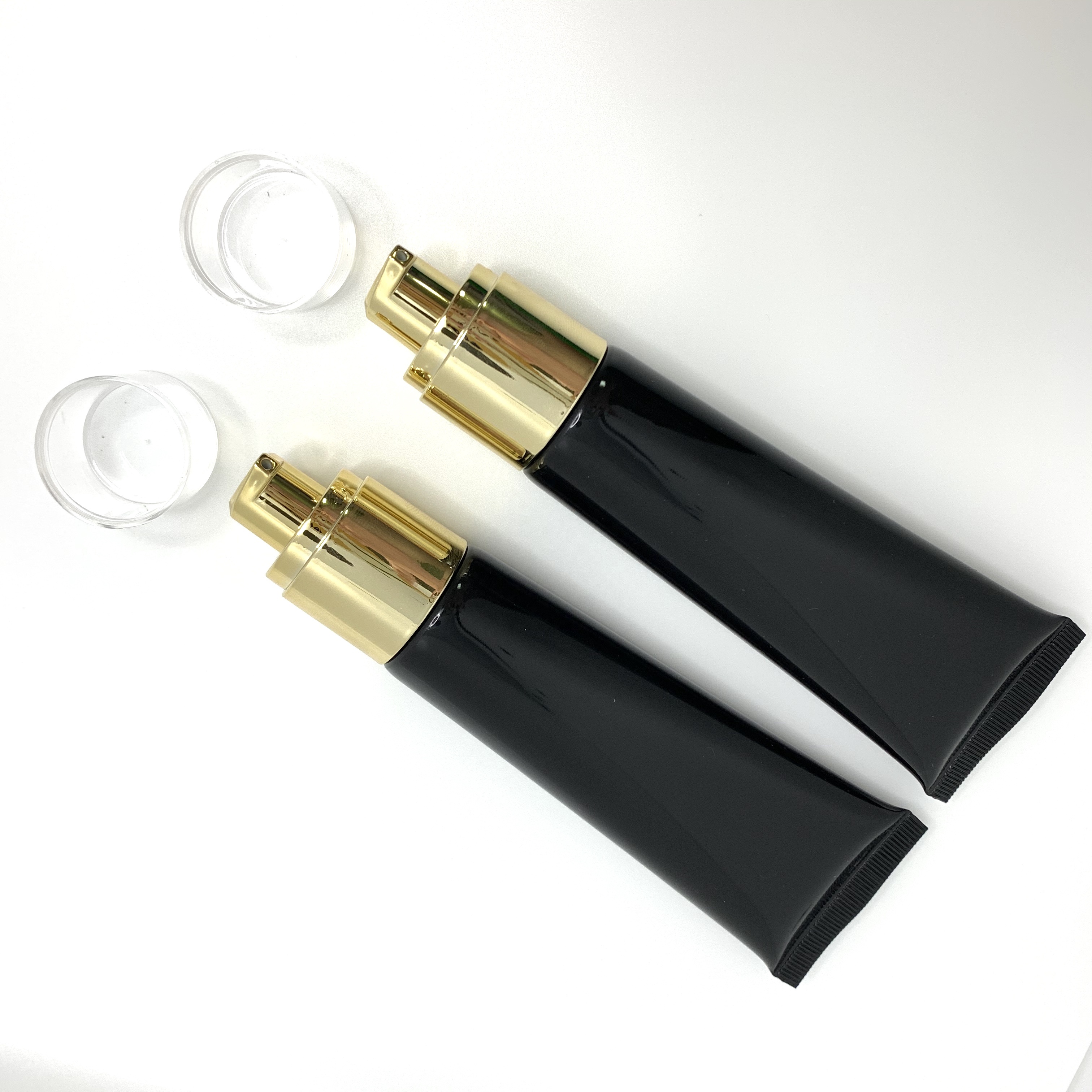 Plastic pump bottles/ hand wash black pump skincare pp bottle 40ml lotion bottle/ airless pump bottle 40ml