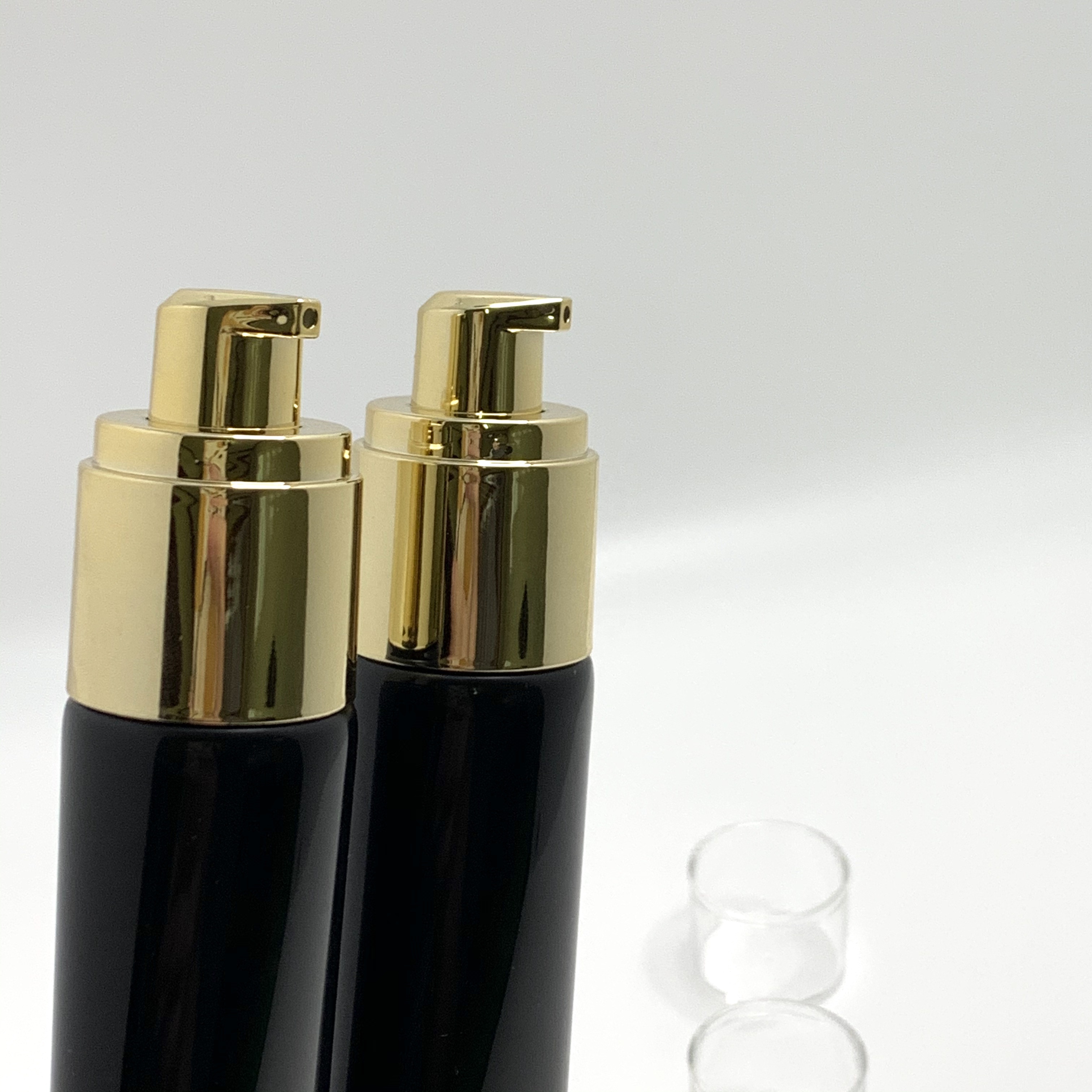 Plastic pump bottles/ hand wash black pump skincare pp bottle 40ml lotion bottle/ airless pump bottle 40ml