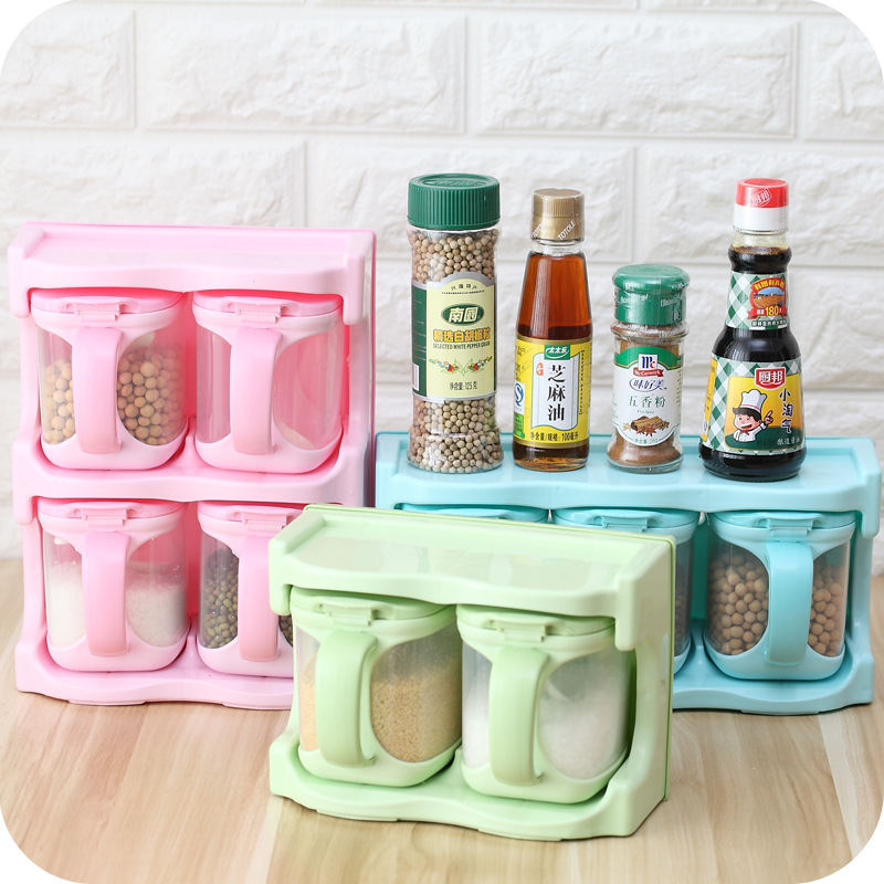 Plastic seasoning box multi-purpose combination rack seasoning can seasoning box kitchen supplies