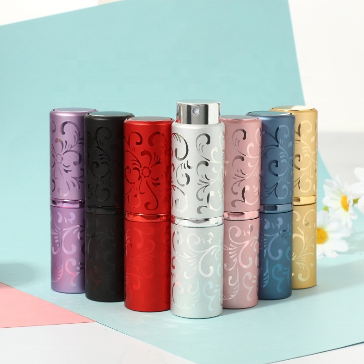 Pocket Perfume Atomizer 5ml Perfume Refill Bottle with Sprayer Portable Perfume Atomizer Aluminum Refillable Colored Travel
