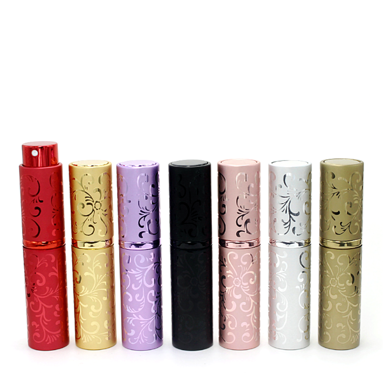 Pocket Perfume Atomizer 5ml Perfume Refill Bottle with Sprayer Portable Perfume Atomizer Aluminum Refillable Colored Travel