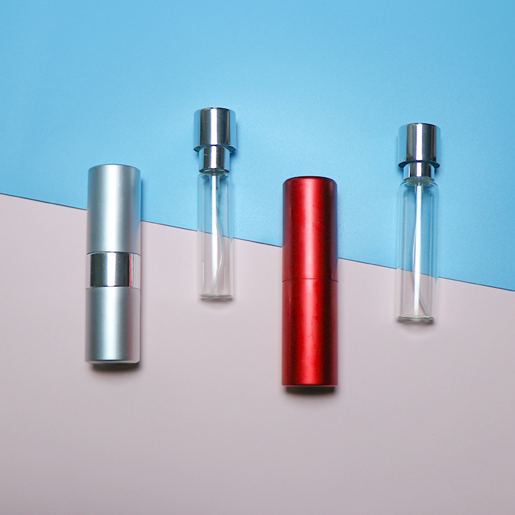 Pocket sized mini travel perfume atomizer empty 15ml 20ml refill aluminum perfume bottles with pump sprayer