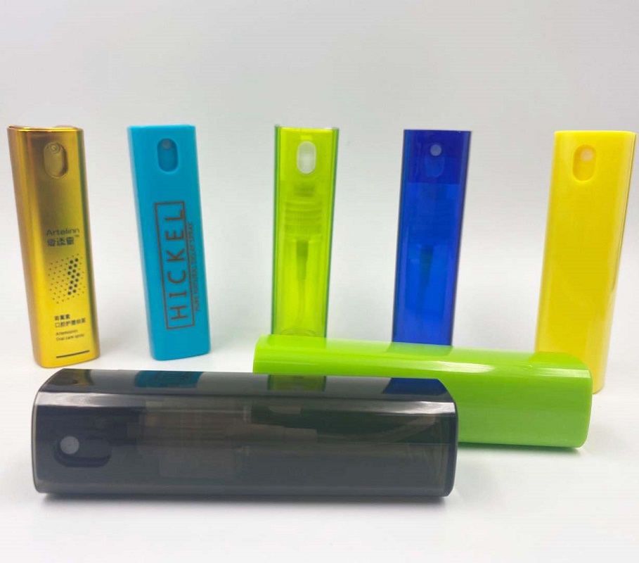 Pocket sized pp small pocket spray bottle empty 10ml 15ml 20ml square shape credit card pocket spray bottle 10ml