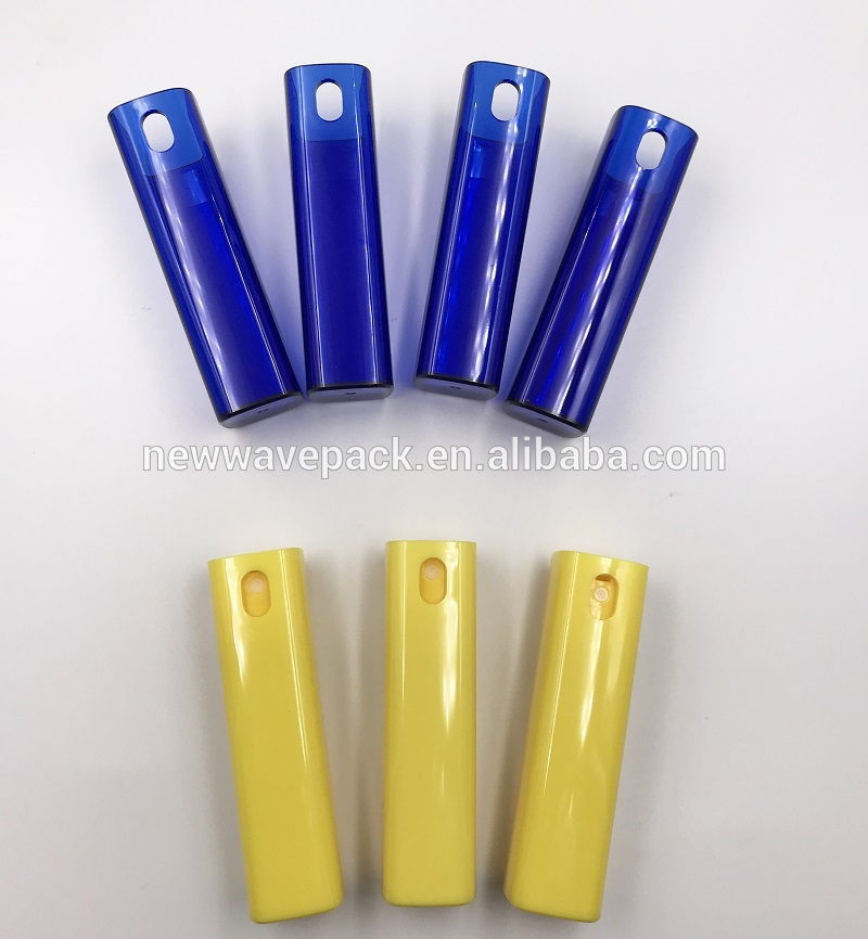 Pocket sized pp small pocket spray bottle empty 10ml 15ml 20ml square shape credit card pocket spray bottle 10ml