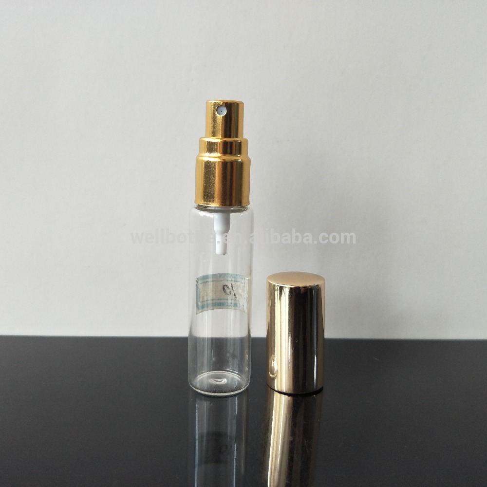 Pocket sized small deodorant refillable clear 5ml 10ml 15ml perfume glass fine mist spray bottle Vial-802A
