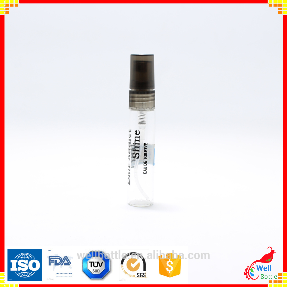 Pocket sized small deodorant refillable clear 5ml 10ml 15ml perfume glass fine mist spray bottle Vial-802A