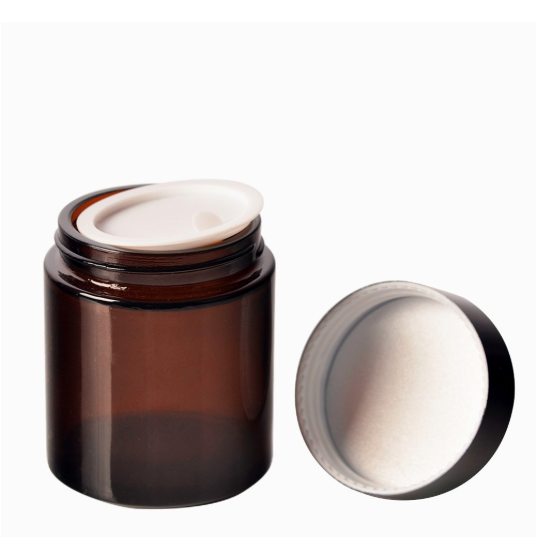Pomade amber glass jar 100ml 100g aluminium lid