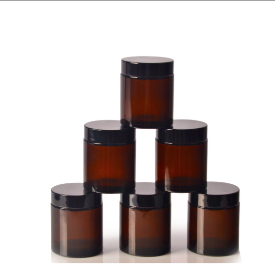 Pomade amber glass jar 100ml 100g aluminium lid