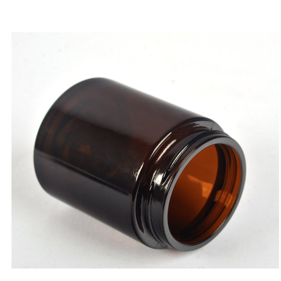 Pomade amber glass jar 100ml 100g aluminium lid