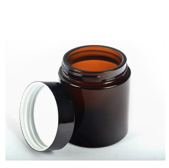 Pomade amber glass jar 100ml 100g aluminium lid