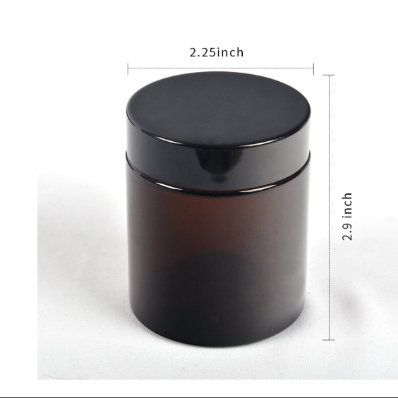 Pomade amber glass jar 100ml 100g aluminium lid