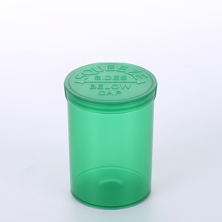 Pop Top Plastic Green Reversible Medicine Pill Pharmacial Vials Bottles
