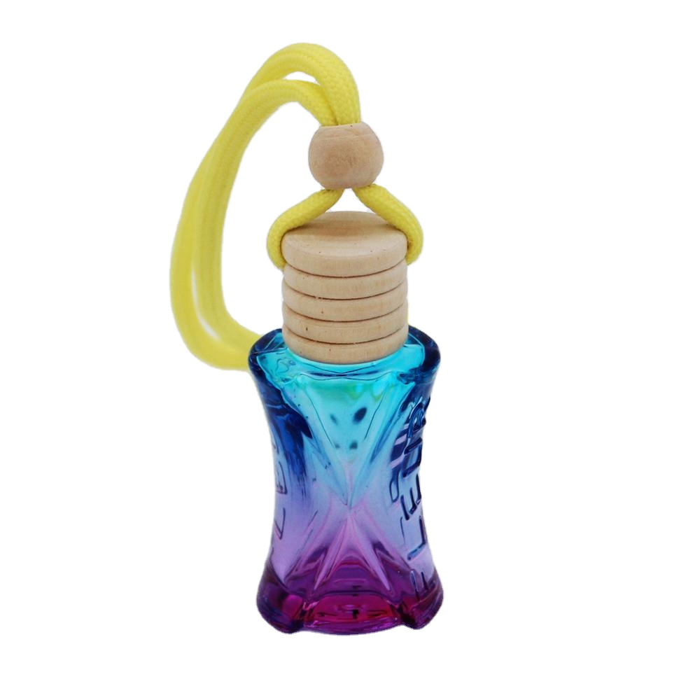 Popular 10ml empty packaging colored car hanging perfume glass bottle
