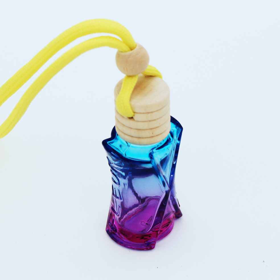 Popular 10ml empty packaging colored car hanging perfume glass bottle