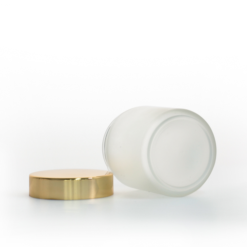 Popular 120g frosted Glass cream jar with gold cap For skin care cream