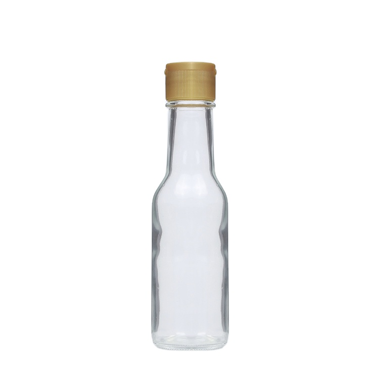 Popular 150ML 90ML Chilli Hot Sauce BBQ glass Packing bottles with inner stopper and plastic open lid with logo label