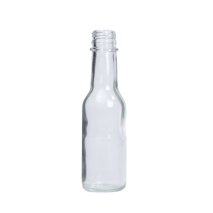 Popular 150ML 90ML Chilli Hot Sauce BBQ glass Packing bottles with inner stopper and plastic open lid with logo label