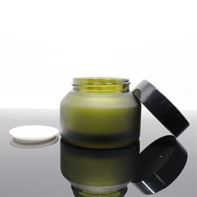 Popular 15g 30g 50g Amber Cosmetic Cream Slanted Oblique Shoulder Empty Glass Jar envase cosmetico vidrio
