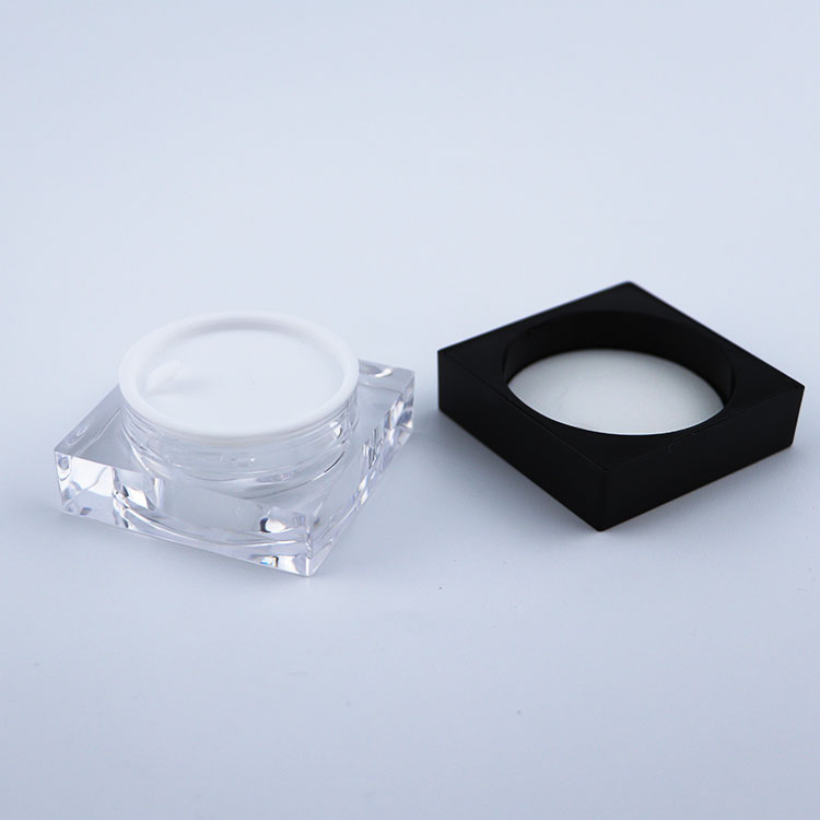 Popular 15g fashion style square cosmetic plastic jar with gasket