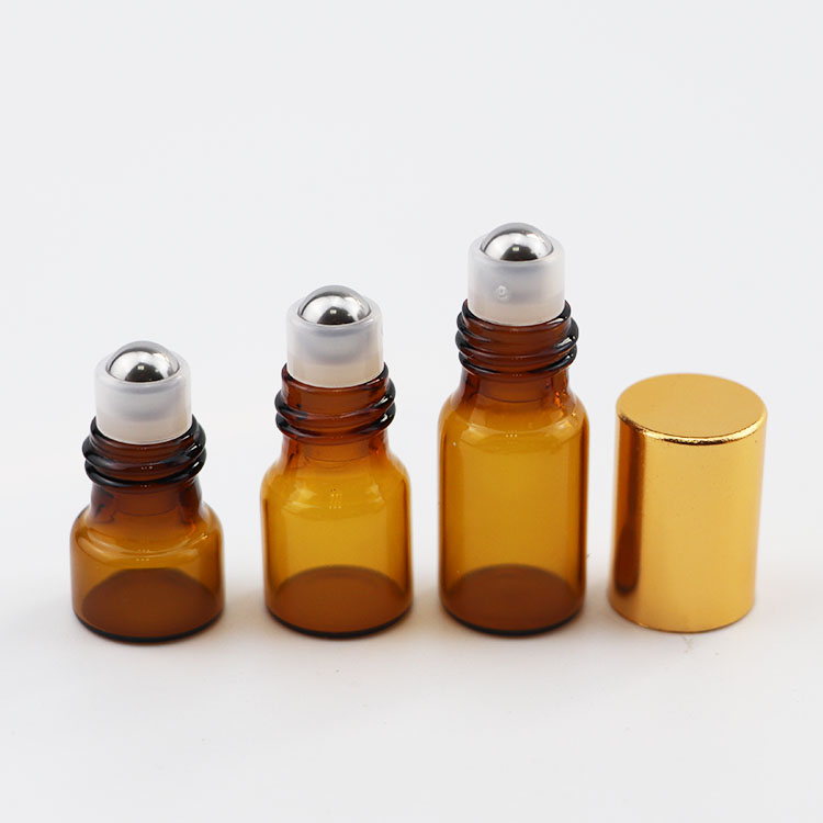 Popular 1ml 2ml 3ml 5ml 8ml 10ml Roll Balls On Tubular Glass Vial Roller Ball Serum Perfume Oil Bottles