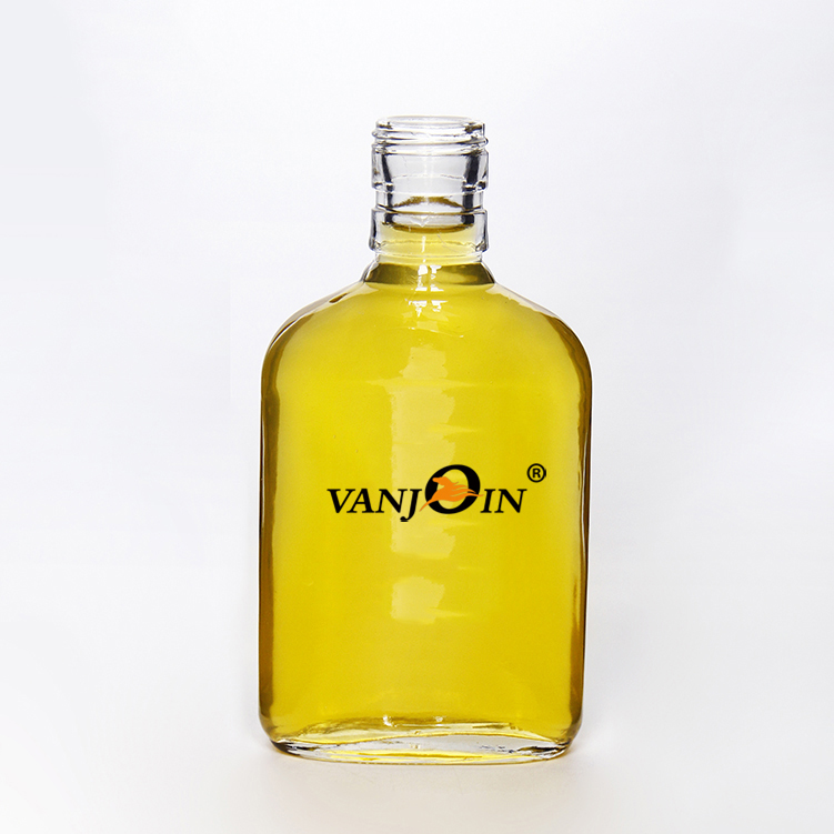 Popular 200ml long neck flat whisky drinking cold brew coffee bottle glass with screw cap