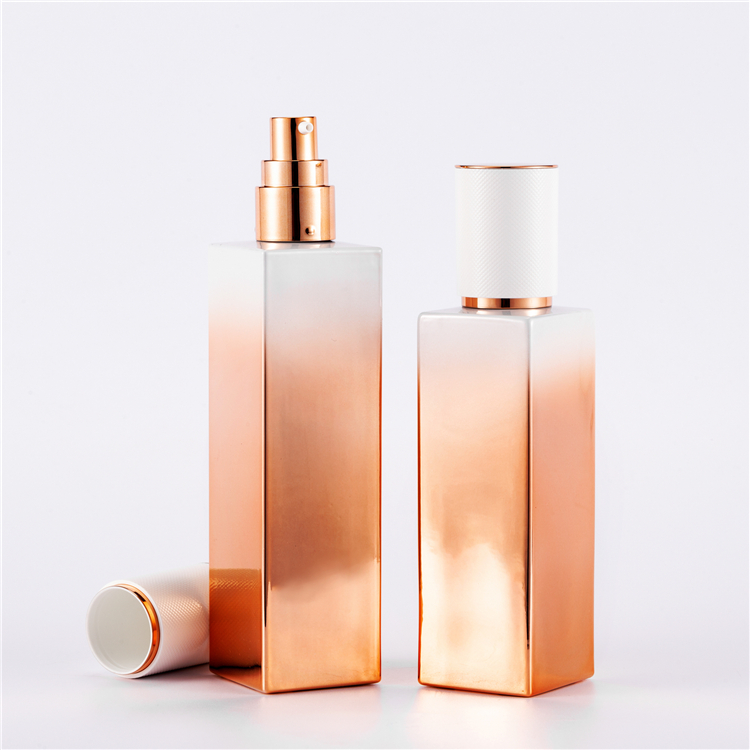 Popular 30g 50g 40ml 100ml 120ml Rose Gold Pump Bottle Glass Cosmetic Bottles