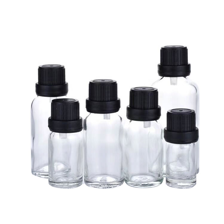 Popular 5ml 10ml 15ml 20ml 30ml 50ml 100ml 150ml 200ml essential oil glass bottle with dropper cap for cosmetic packaging