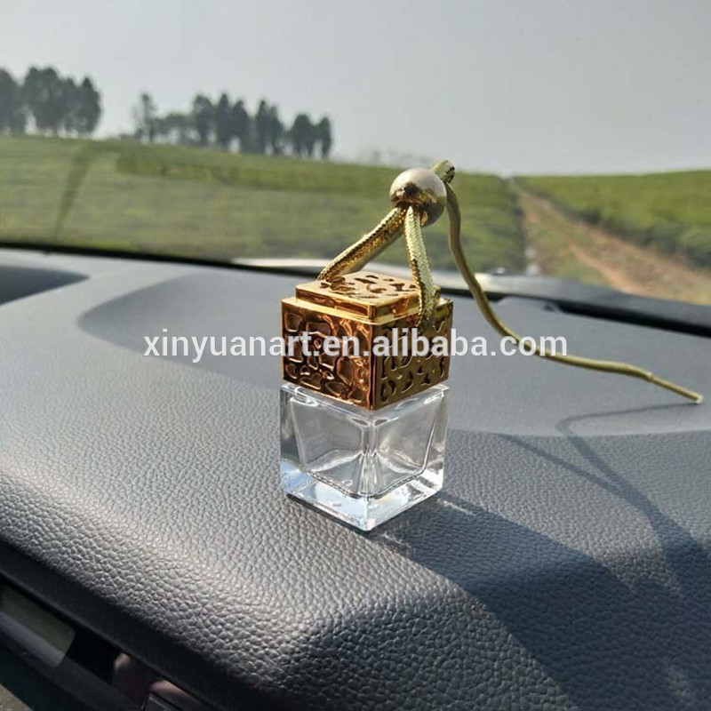 Popular 8ml Square Shape Empty Hanging Car Room Bathroom Perfume Bottle,Air Freshener Auto Fragrance Diffuser