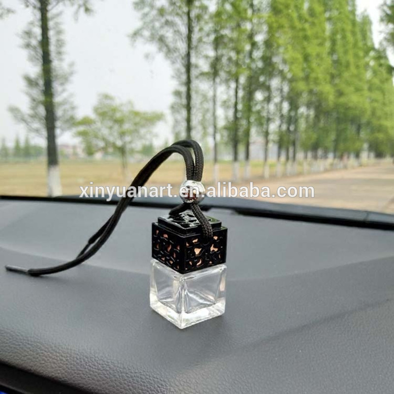 Popular 8ml Square Shape Empty Hanging Car Room Bathroom Perfume Bottle,Air Freshener Auto Fragrance Diffuser