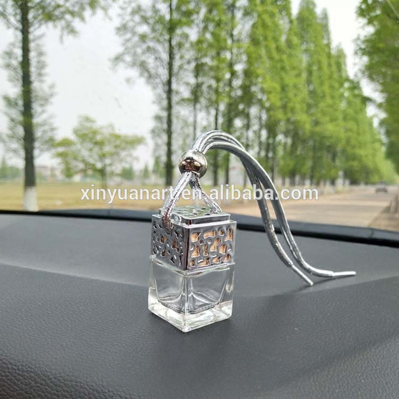 Popular 8ml Square Shape Empty Hanging Car Room Bathroom Perfume Bottle,Air Freshener Auto Fragrance Diffuser