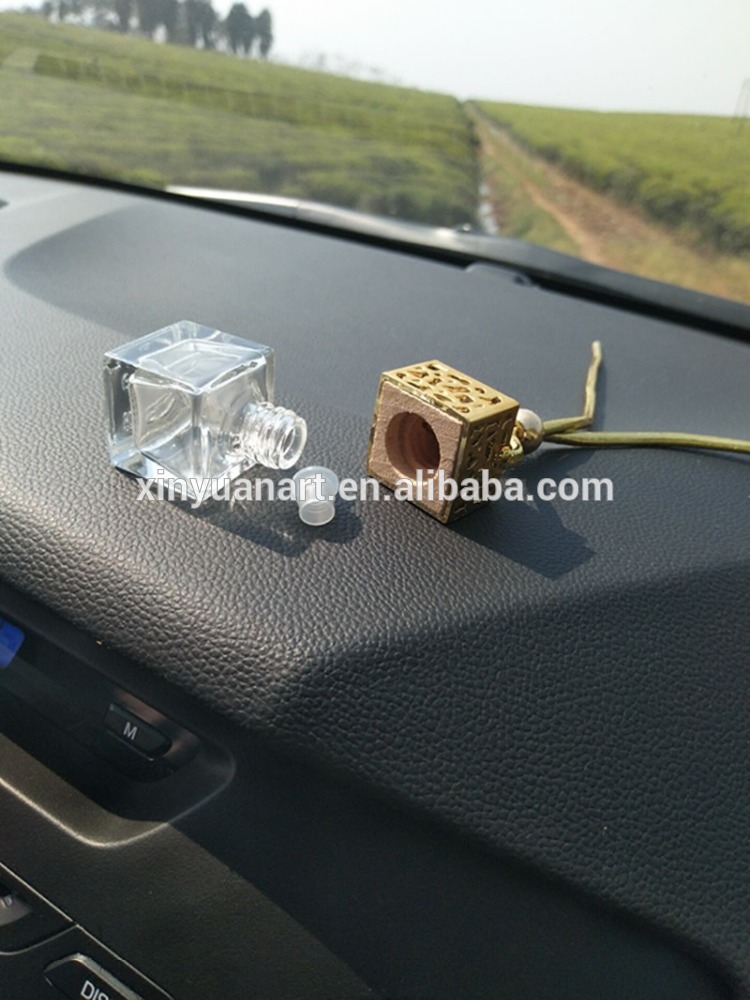 Popular 8ml Square Shape Empty Hanging Car Room Bathroom Perfume Bottle,Air Freshener Auto Fragrance Diffuser