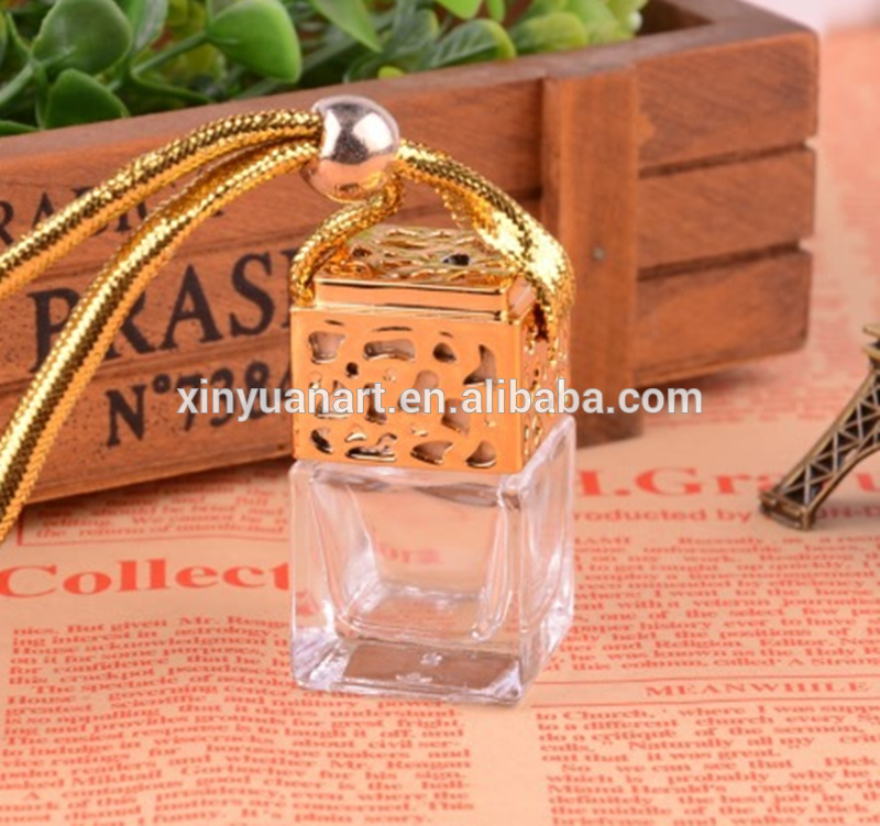 Popular 8ml Square Shape Empty Hanging Car Room Bathroom Perfume Bottle,Air Freshener Auto Fragrance Diffuser